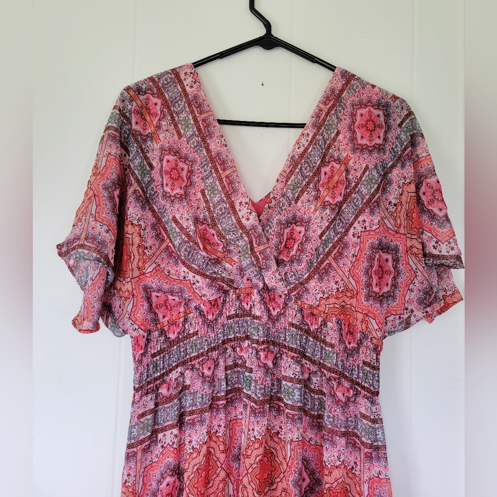 Rabbit Rabbit Rabbit Designs Geometric Pattern Maxi Dress Size 16 - Picture 3 of 10